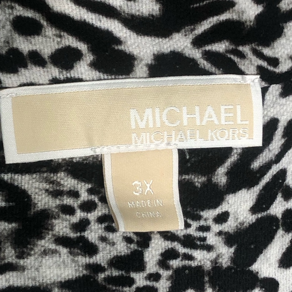 MICHAEL Michael Kors Animal Print Pattern Long Bell Sleeve Blouse/Tunic Sz 3X - Picture 8 of 15